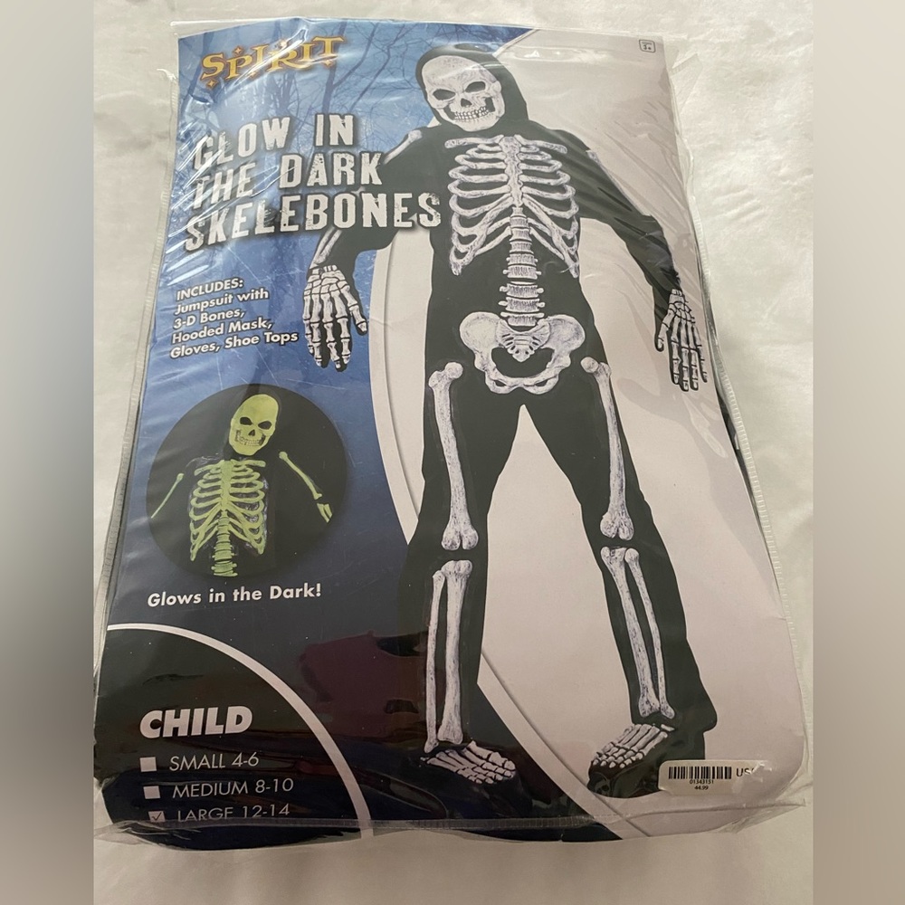 Spirit of Halloween Skelebones Glow in The Dark Child’s Costume
